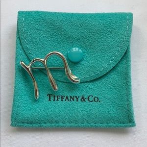 Tiffany M Initial Pin Elsa Peretti Sterling Silver